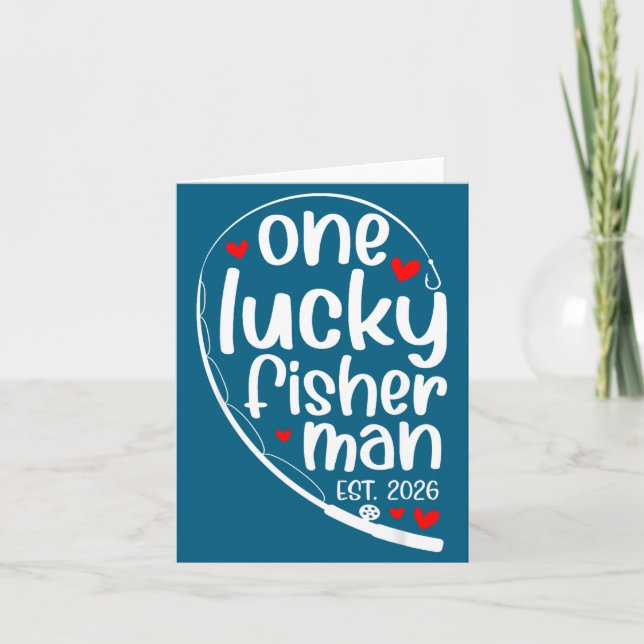 Cartão One Lucky Fisher Man 2026 Heart Valentine Matching (Frente)