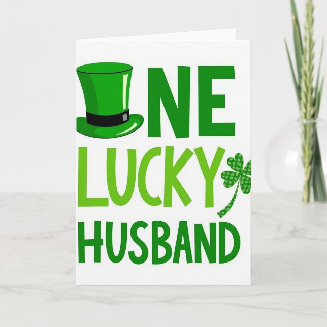 Cartão One Lucky Husband St Patricks Card (Frente)