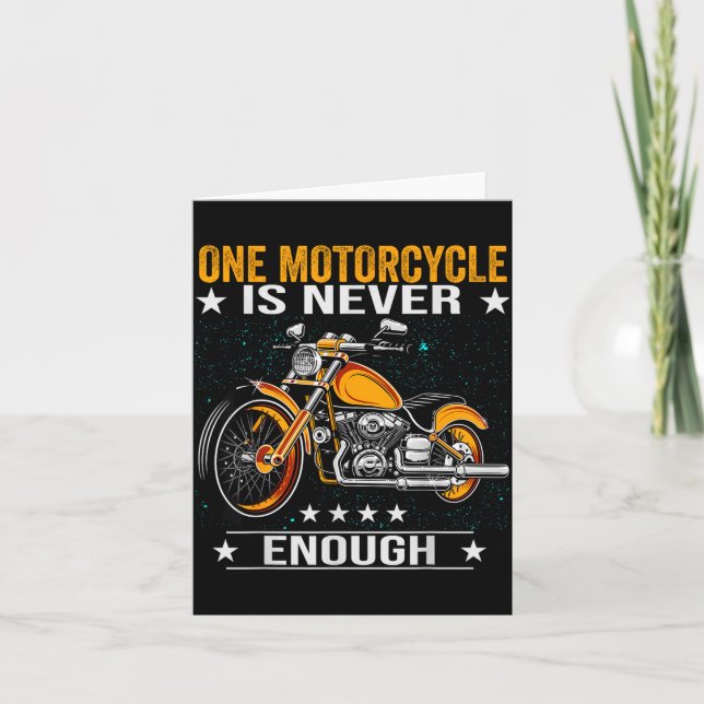 Cartão One Motorcycle Is Never Enough - Funny Biker Quote (Frente)