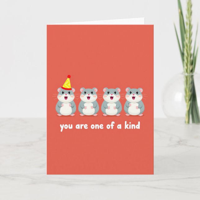 Cartão One Of A Kind Birthday Hamster Card (Frente)