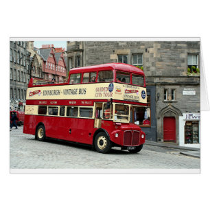 Cartão Ônibus de excursão de Edimburgo do vintage,