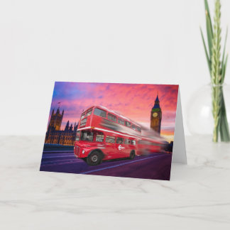Cartão Ônibus e Big Ben de Londres