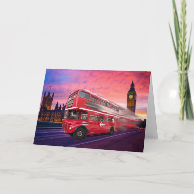Cartão Ônibus e Big Ben de Londres (Frente)
