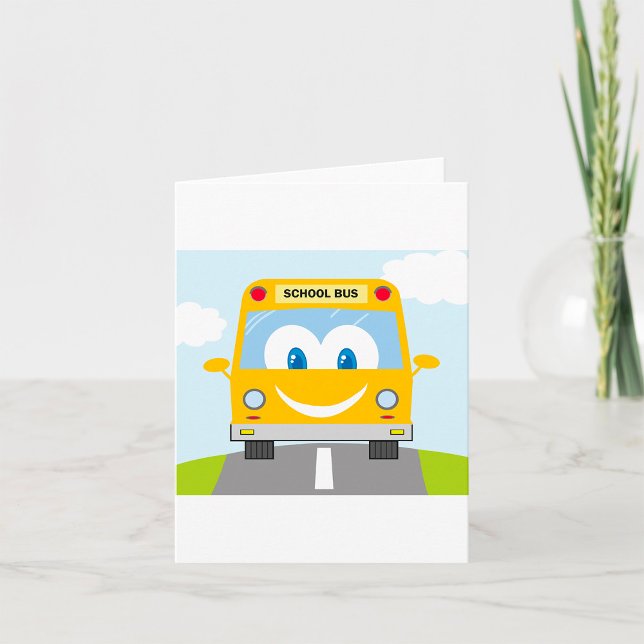 Cartão Ônibus Escolar Amarelo Sorridente (Criador carregado)