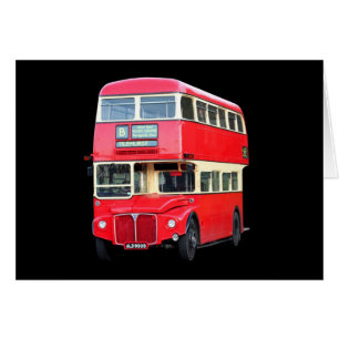 Cartão Ônibus vermelho velho de Londres de por volta de