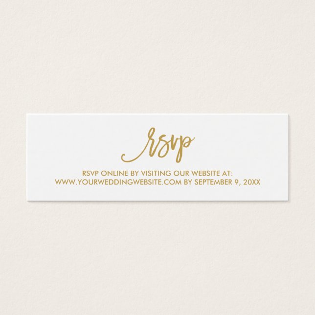 Cartão Online RSVP de Casamento com Letra Chic Mão (Frente)