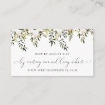 Cartão online RSVP de Casamento de Flor Verde e Br
