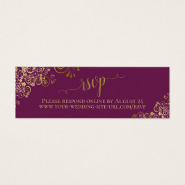 Cartão Online RSVP de Casamento de Plum Magenta pa