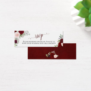 Cartão Online RSVP de Casamento Floral do Burgundy