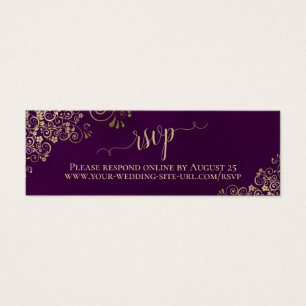 Cartão Online RSVP de Casamento Roxo de Amigos Do