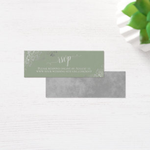 Cartão Online RSVP de Casamento Verde de Silver F