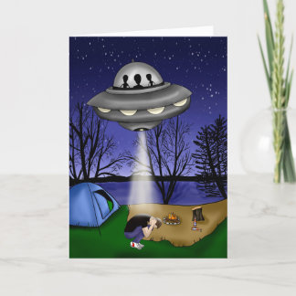 Cartão Ontem à Alienígena de rapto extraterrestre de OVNI