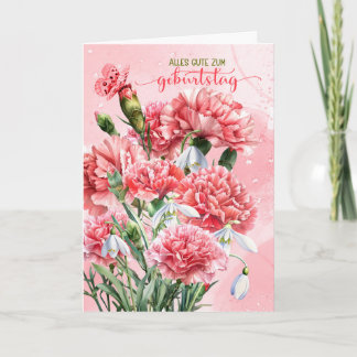 Cartão Ontem, Alemanha Geburtstag Pink Carnações