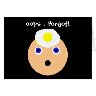 Cartão oops!  Eu esqueci!