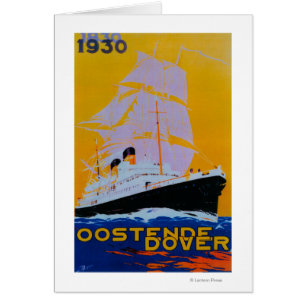 Cartão Oostende Dover Vintage PosterEurope