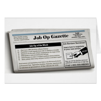 Cartão Op do trabalho