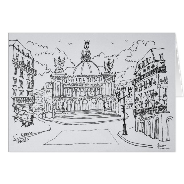 Cartão Ópera de Palais Garnier | Paris, França (Frente Horizontal)