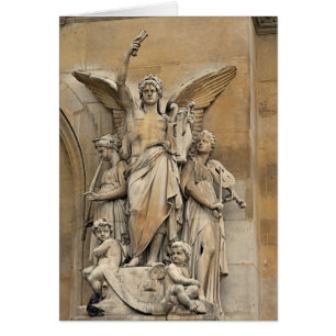 Cartão Ópera velha Statues-1 de Paris