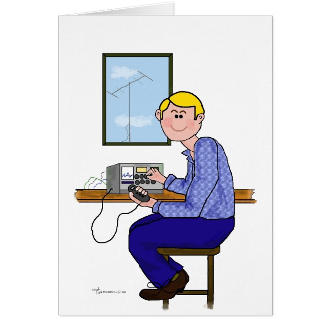 Cartão Operador masculino do presunto - louro (Frente)