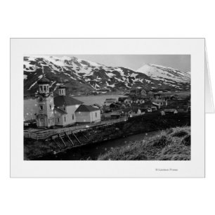 Cartão Opinião da cidade de Unalaska, fotografia de