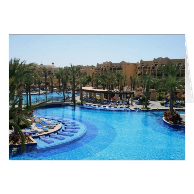 Cartão Opinião da piscina de Cabo San Lucas México (Frente Horizontal)