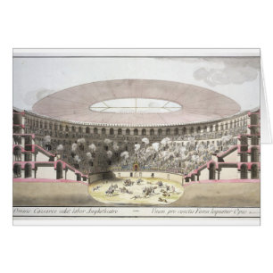 Cartão Opinião o anfiteatro de Caesar (litho da cor)