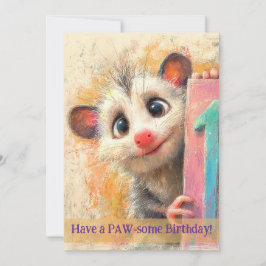 Cartão Opossum Birthday Card