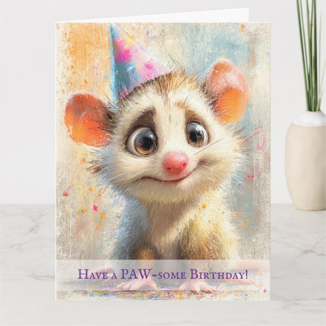 Cartão Opossum Birthday Card (Frente)