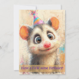 Cartão Opossum Birthday Card