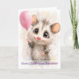 Cartão Opossum Birthday Card