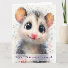 Cartão Opossum Birthday Card