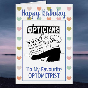 Cartão Optometrista Feliz Aniversário
