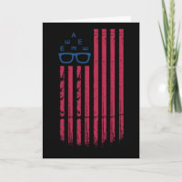 Optometrista Retro Bandeira Dos EUA 4 De Julho Esq