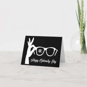 Cartão Optometry Day Eyeglass Silhouette Greeting Card