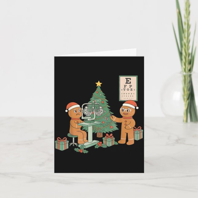 Cartão Optometry Gingerbread Christmas Optician Sight Squ (Frente)