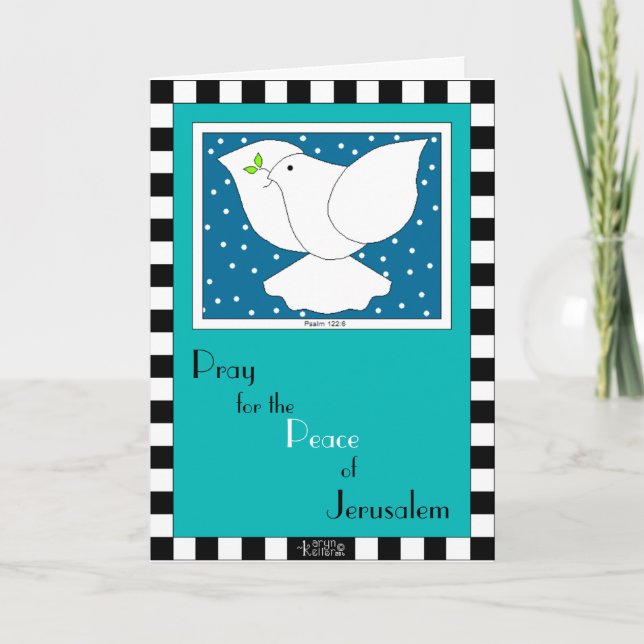 Cartão Oração à paz de Jerusalém (Frente)