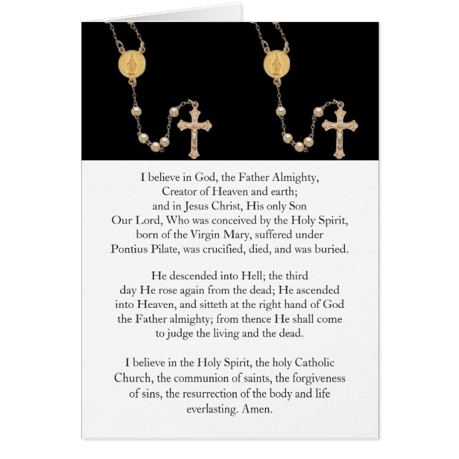 Cartão Oração "Apostles Creed" (Frente)