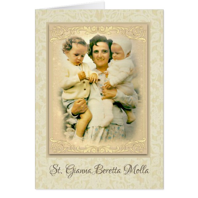 Cartão Oração católica da mãe do St. Gianna Beretta Molla (Frente)