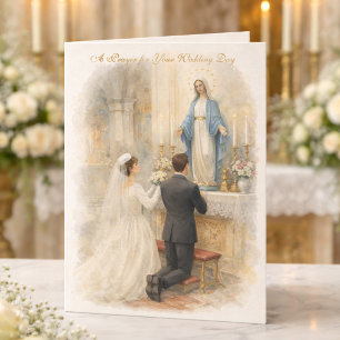 Cartão Oração Católica de Casamento Nossa Senhora da Graç