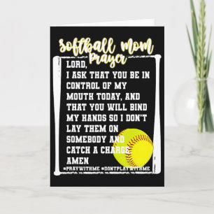 Cartão Oração da Mãe de Softball Dia de Jogo de Beisebol 