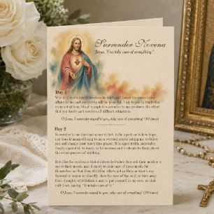 Cartão Oração da Novena de Entrega do Sagrado Coração de