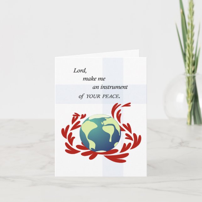 Cartão Oração da paz de St Francis (Frente)