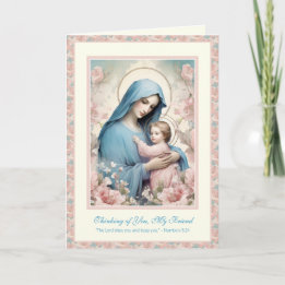 Cartão Oração de Amizade Religiosa Bem-Aventurada Maria &