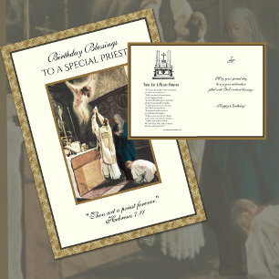 Cartão Oração de Aniversário do Padre Católico Servidor d