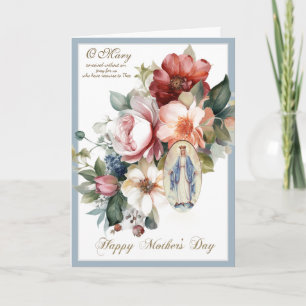 Cartão Oração de Dia de as mães Floral Religiosa