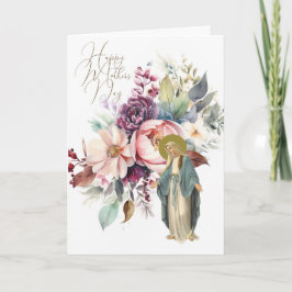 Cartão Oração de Dia de as mães Floral Religiosa