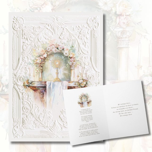 Cartão Oração de Escritura de Aquarelas da Europa Católic (Criador carregado)