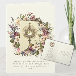 Cartão Oração de Escritura de Hospedagem Eucarística Cató