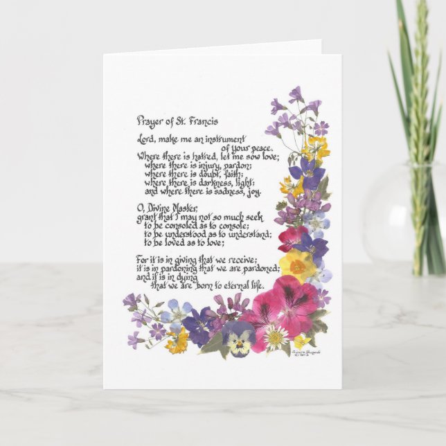 Cartão Oração de St Francis (Frente)
