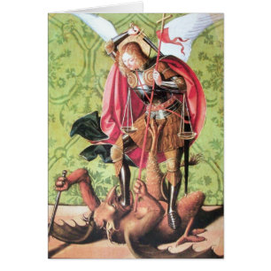 Cartão Oração de ST MICHAEL, de DRAGÃO E de JUSTIÇA